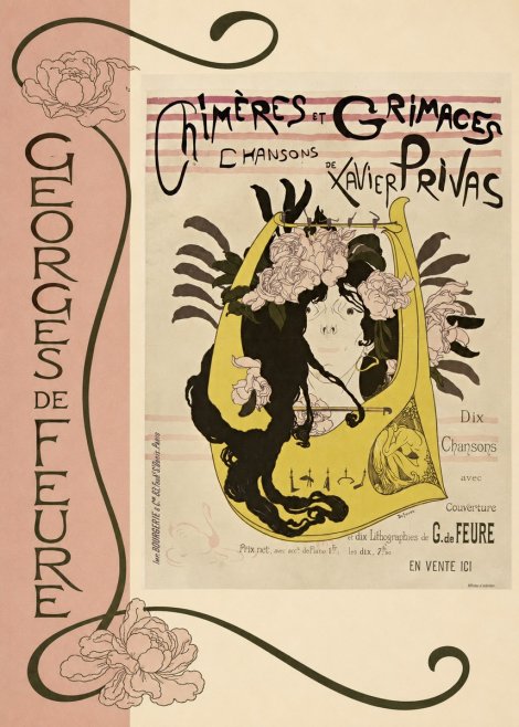 Georges de Feure Chimères Et Grimaces Chansons De Xavier Privas No2 - Plakat
