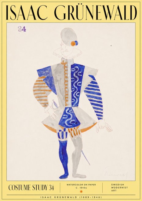 Isaac Grünewald Costume Study 34 No6 - Plakat