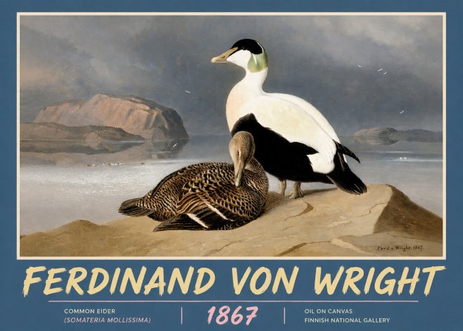 Ferdinand von Wright Common Eider (Somateria Mollissima) No5 - Plakat