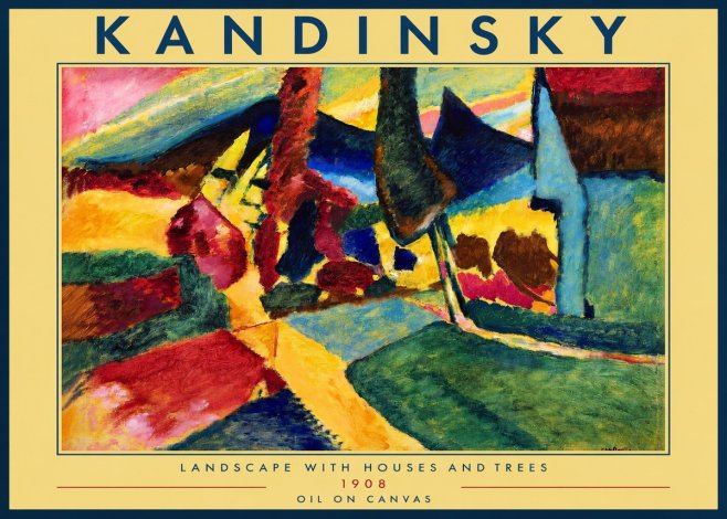 Kandinsky Landscape with Houses and Trees No2 - Plakat