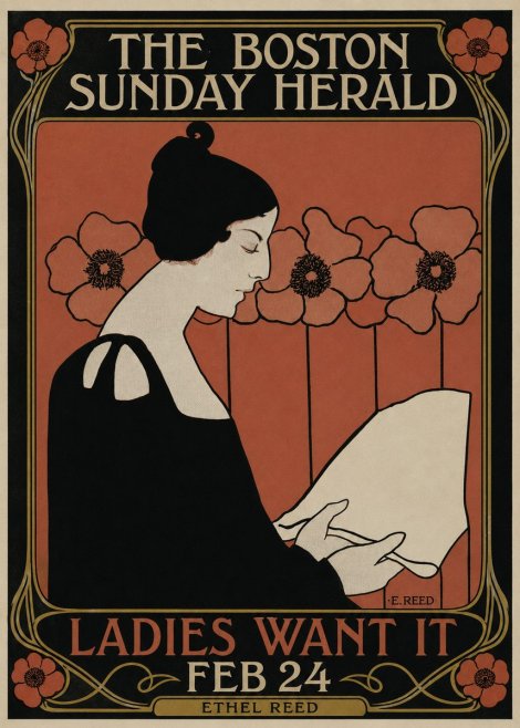 Ethel Reed The Boston Sunday Herald - Ladies Want It Feb 24 No2 - Plakat
