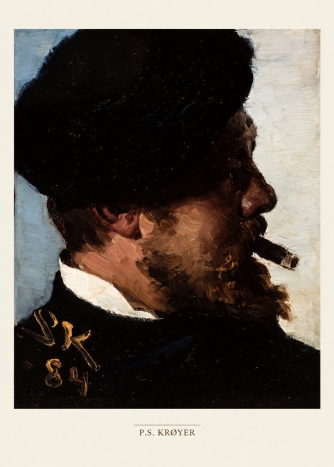 P.S. Krøyer Self-portrait with Cigar I No5 - Plakat
