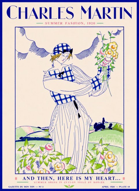 Charles Martin And Then, Here Is My Heart... Summer Dress in Ceylon Voile by Rodier No2 - Plakat