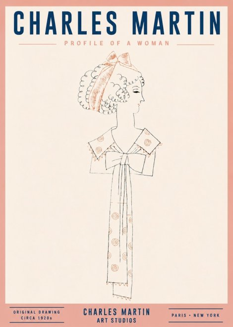 Charles Martin Profile of a Woman No2 - Plakat