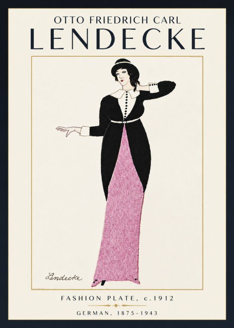 Otto Friedrich Carl Lendecke Fashion Plate II No5 - Plakat