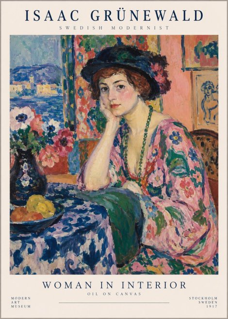 Isaac Grünewald Woman in Interior No1 - Plakat