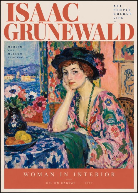 Isaac Grünewald Woman in Interior No2 - Plakat