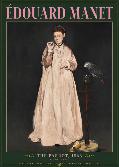 Édouard Manet The Parrot No5 - Plakat
