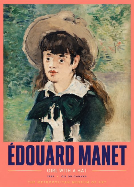 Édouard Manet Girl with a Hat No2 - Plakat