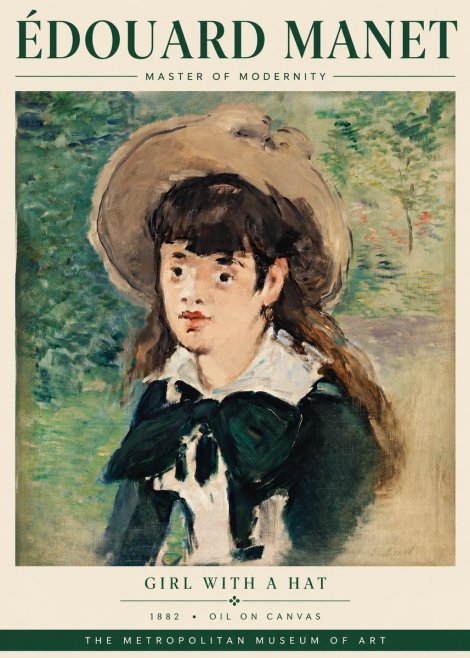 Édouard Manet Girl with a Hat No3 - Plakat
