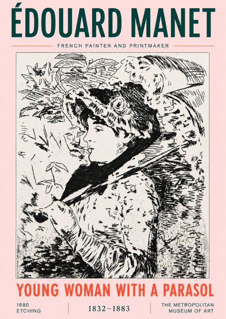Édouard Manet Young Woman with a Parasol No6 - Plakat