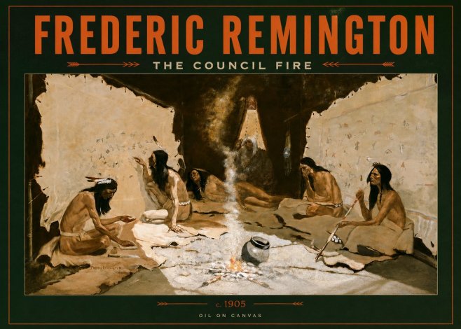 Frederic Remington The Council Fire I No2 - Plakat