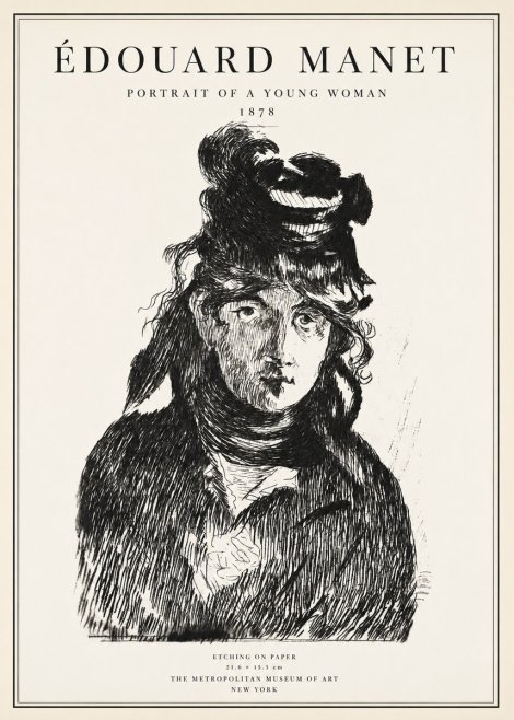Édouard Manet Portrait of a Young Woman I No1 - Plakat