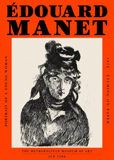 Édouard Manet Portrait of a Young Woman I No2 - Plakat