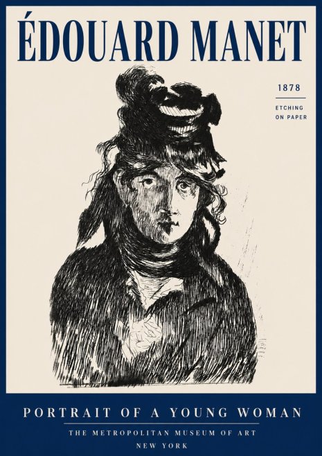 Édouard Manet Portrait of a Young Woman I No4 - Plakat