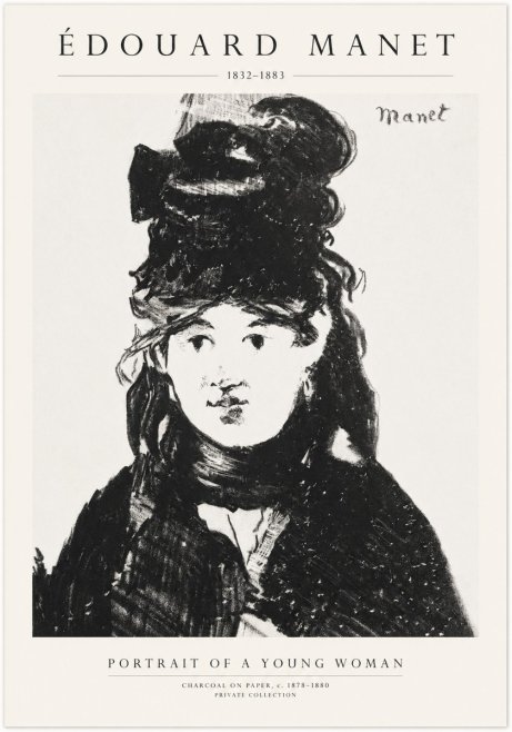 Édouard Manet Portrait of a Young Woman II No1 - Plakat