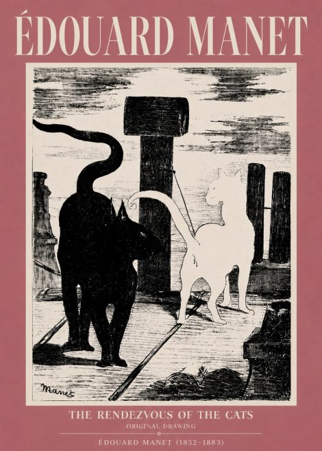 Édouard Manet The Rendezvous of the Cats No5 - Plakat