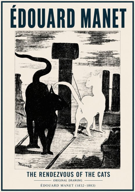 Édouard Manet The Rendezvous of the Cats No6 - Plakat
