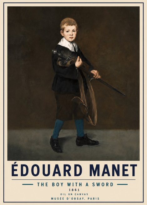Édouard Manet The Boy with a Sword No5 - Plakat