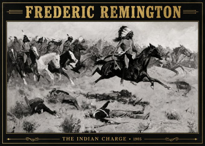 Frederic Remington The Indian Charge No5 - Plakat