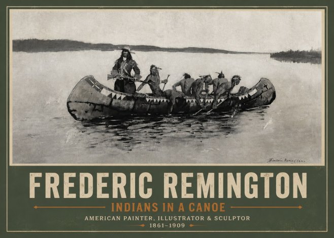 Frederic Remington Indians in a Canoe No5 - Plakat