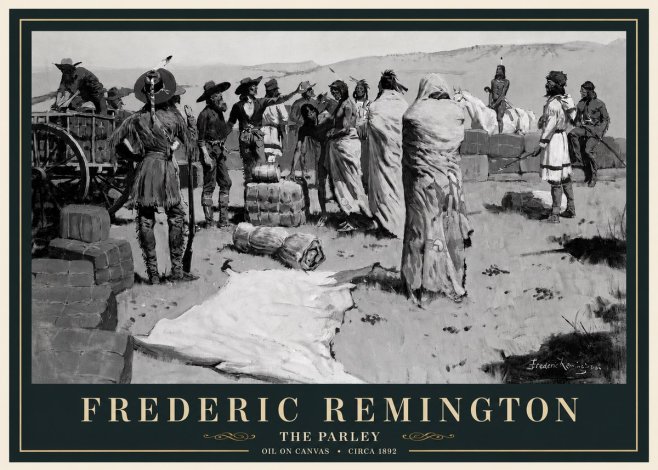 Frederic Remington The Parley No3 - Plakat