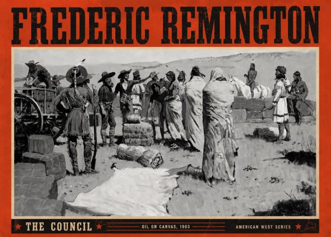 Frederic Remington The Parley No5 - Plakat