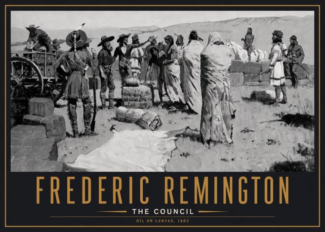 Frederic Remington The Parley No6 - Plakat