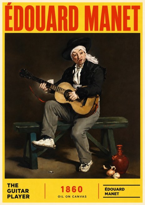 Édouard Manet The Guitar Player No6 - Plakat
