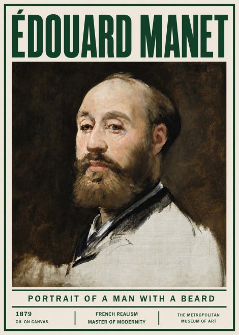 Édouard Manet Portrait of a Man with a Beard No4 - Plakat