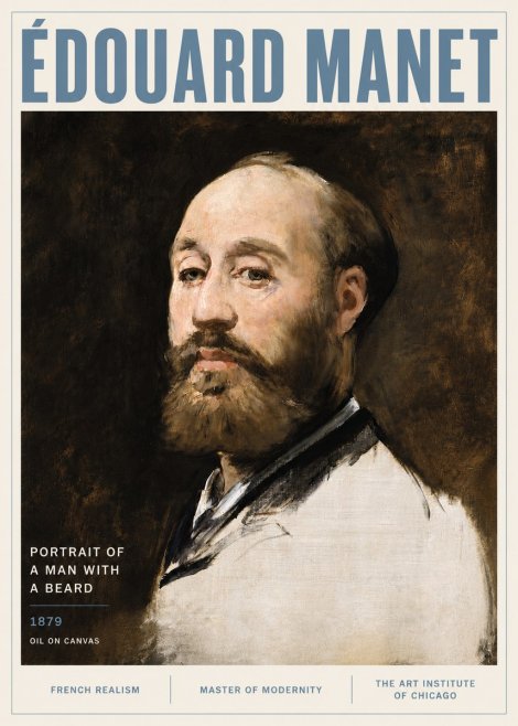 Édouard Manet Portrait of a Man with a Beard No6 - Plakat