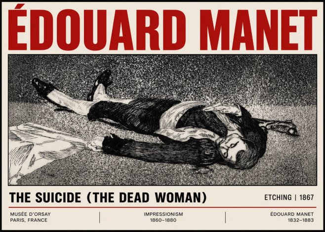 Édouard Manet The Suicide (the Dead Woman) No6 - Plakat