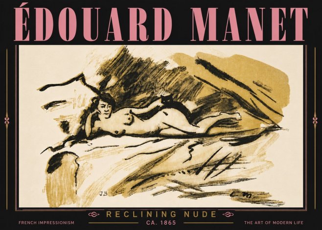 Édouard Manet Reclining Nude No6 - Plakat