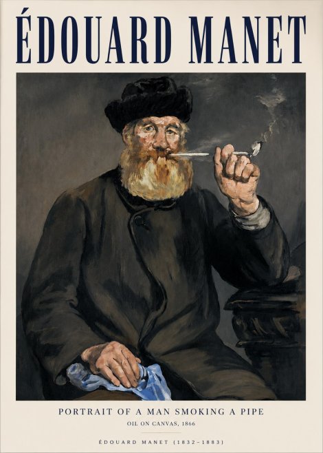 Édouard Manet Portrait of a Man Smoking a Pipe No3 - Plakat