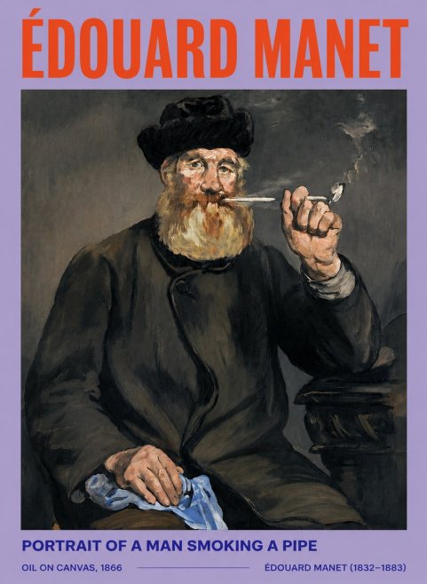 Édouard Manet Portrait of a Man Smoking a Pipe No5 - Plakat