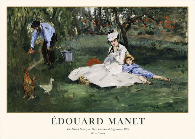 Édouard Manet The Monet Family in Their Garden at Argenteuil, 1874 No1 - Plakat