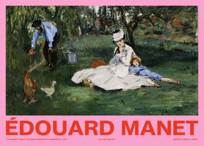 Édouard Manet The Monet Family in Their Garden at Argenteuil, 1874 No2 - Plakat