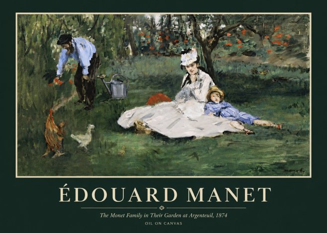 Édouard Manet The Monet Family in Their Garden at Argenteuil, 1874 No3 - Plakat