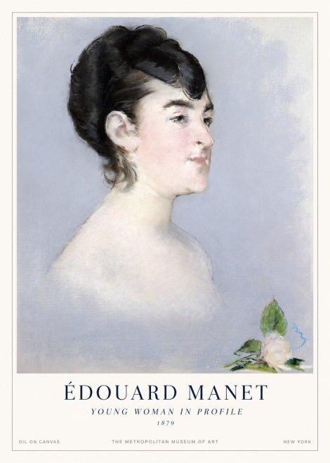 Édouard Manet Young Woman in Profile No1 - Plakat