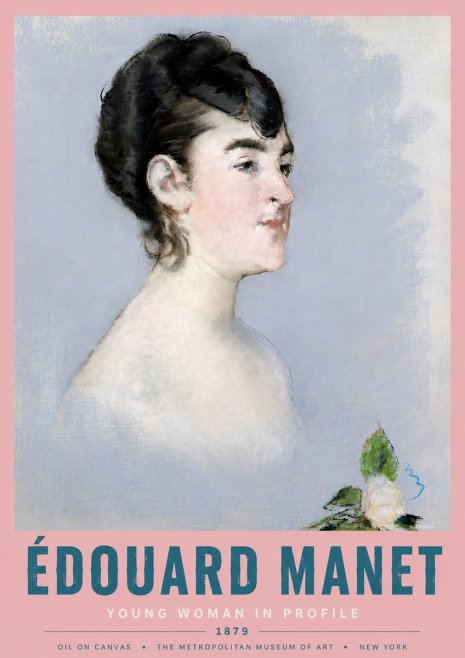 Édouard Manet Young Woman in Profile No6 - Plakat