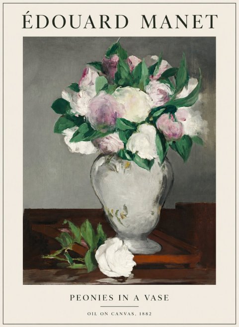 Édouard Manet Peonies in a Vase No1 - Plakat