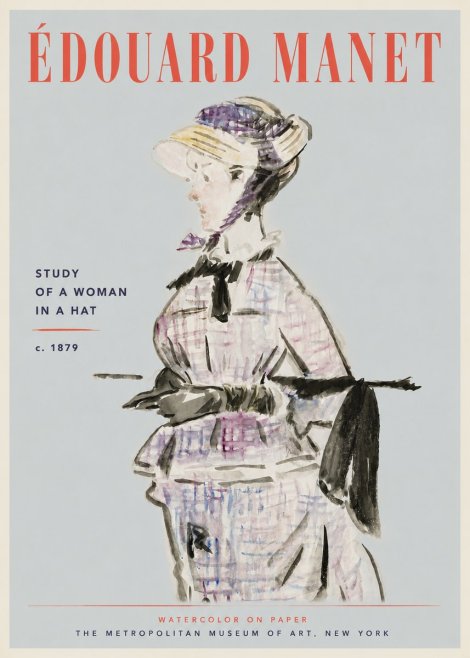 Édouard Manet Study of a Woman in a Hat No6 - Plakat