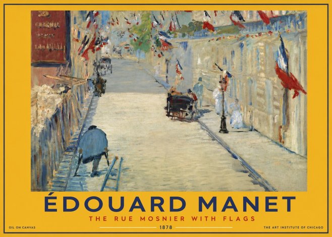 Édouard Manet The Rue Mosnier with Flags No2 - Plakat