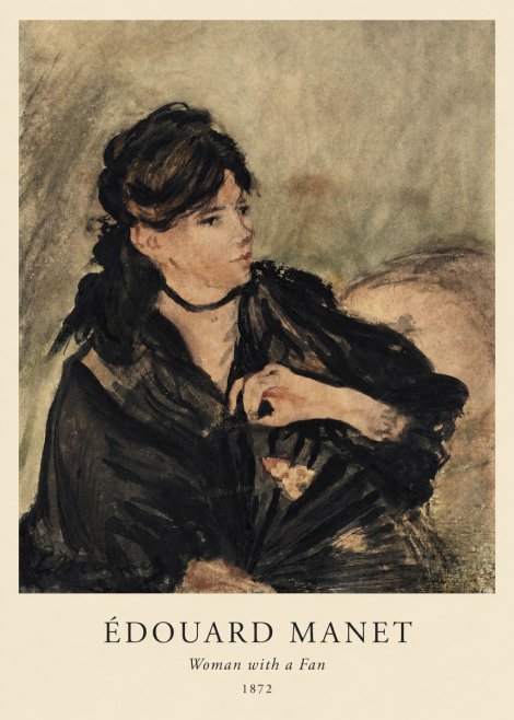 Édouard Manet Woman with a Fan No1 - Plakat