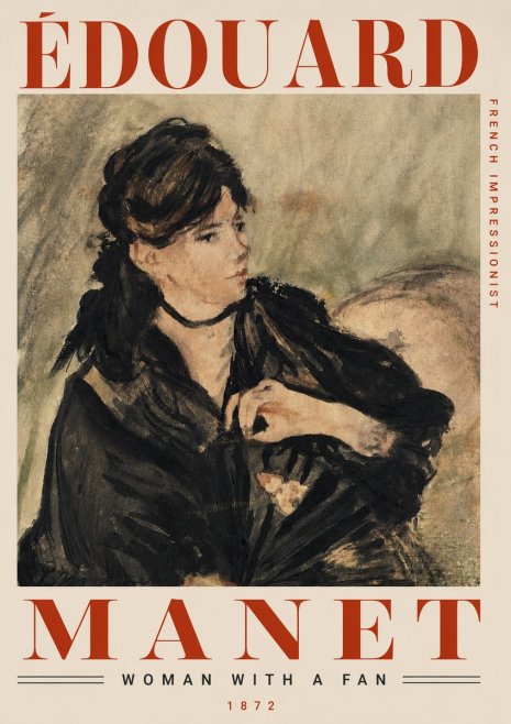 Édouard Manet Woman with a Fan No5 - Plakat