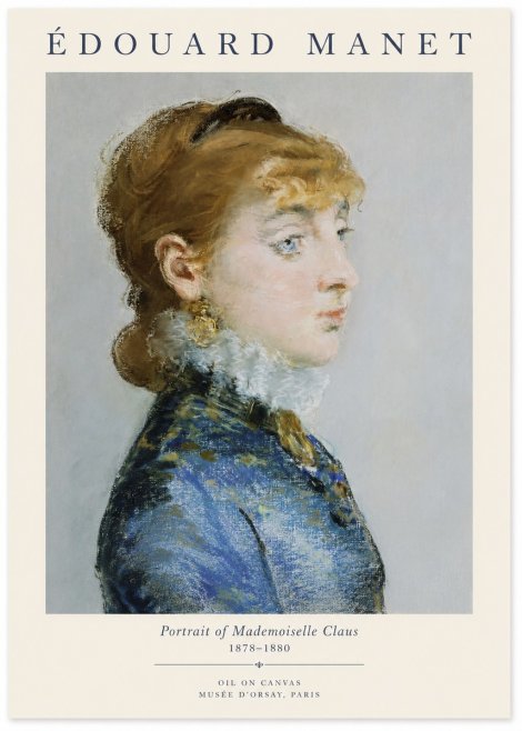 Édouard Manet Portrait of Mademoiselle Claus No1 - Plakat