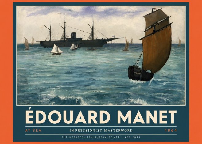 Édouard Manet At Sea No4 - Plakat
