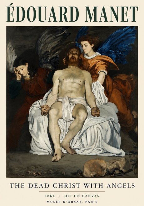 Édouard Manet The Dead Christ with Angels No3 - Plakat