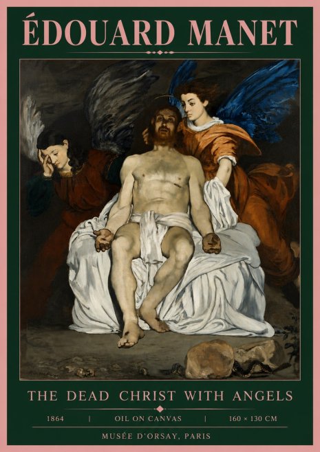 Édouard Manet The Dead Christ with Angels No5 - Plakat