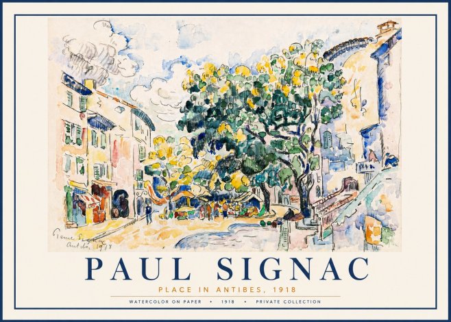 Signac Place in Antibes, 1918 No5 - Plakat